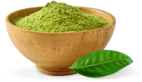 Ciotola di tè matcha in polvere